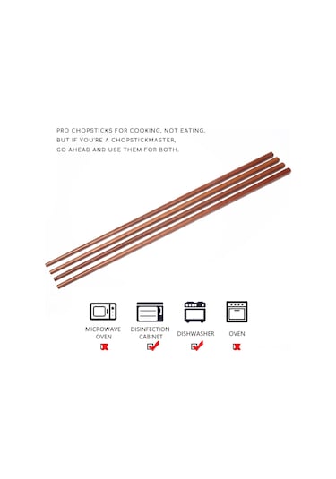 Folinda 16.5 Cm Kırmızı Mutfak Ahşap Çubukları, 2 Çift Paket - Ev Kullanıma Uygun Kırmızı