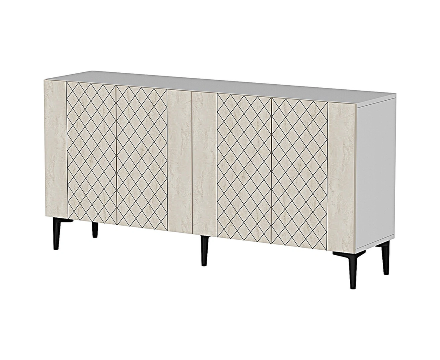 Ka1512bt Resso150 Konsol, Kahve Köşesi, Tv Sehpası Beyaz-traverten 150cm Beyaz