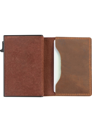 Sones Hırsızlığa Karşı Konumlandırma Cüzdanı Erkek Kart Tutucu Airtag İçin Mini Cüzdanlar Siyah