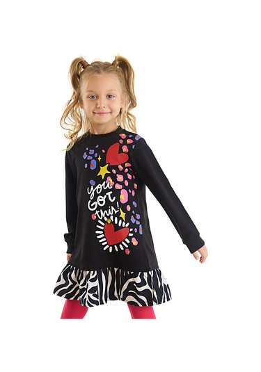 Denokids Mshb&g Zebra Kalpli Kız Çocuk Elbise Renkli Çok Renkli