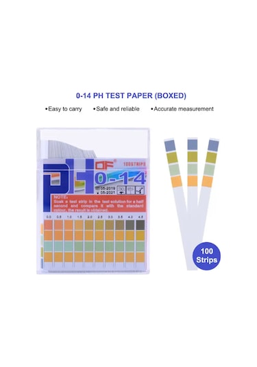 Ph Ölçer Test Kağıdı 100 Adet 0-14 Ph Metre Ölçüm Turnusol Kağıdı