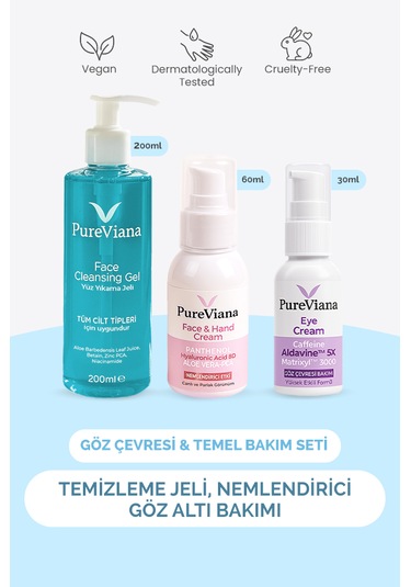 Pureviana Göz Çevresi & Temel Bakım Seti 3'lü