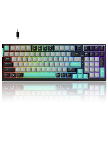 Magegee Sky98 99 Tuş Gasket Rgb Hot-swap Kablolu Siyah-gri Gaming Klavye