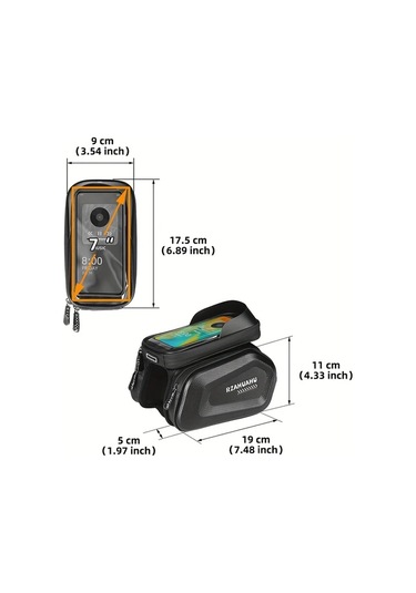 Willowhaven Black 7 İnch Bisiklet Ön Çanta Telefon Tutucu Dokunmatik Ekran Bisiklet Aksesuarı Ahşap