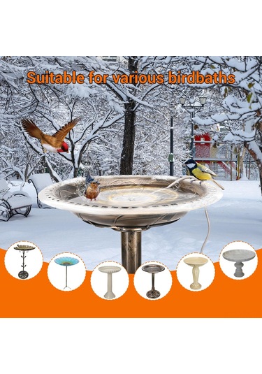 Yaozixa 70w Otomatik Sıcaklık Kontrollü Kuş Banyosu Isıtıcı - Kışın Dondurmayı Engelle, Havuz Ve Su Tankları İçin, 1 Metre Kablolu, Amerika Standardı