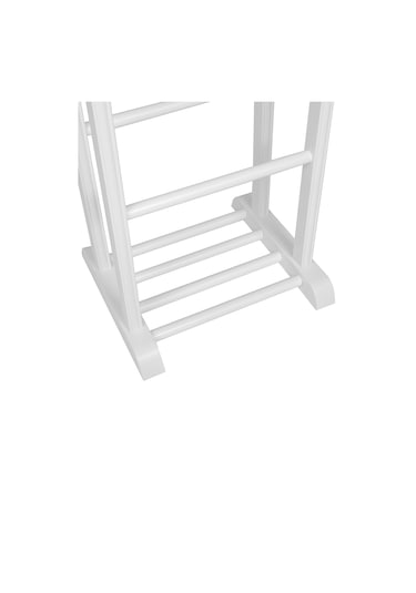 İki Tepeli Dilsiz Uşak Beyaz Masif Ahşap Palto Ceket Cüppe Ofis Beyaz