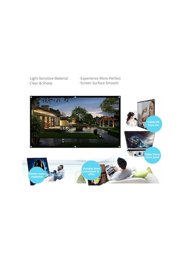 Yifomall "84 Inç Taşınabilir Projeksiyon Perdesi - Hd 16:9 Beyaz Dacron, Ev Sineması & Ofis İçin Katlanabilir"