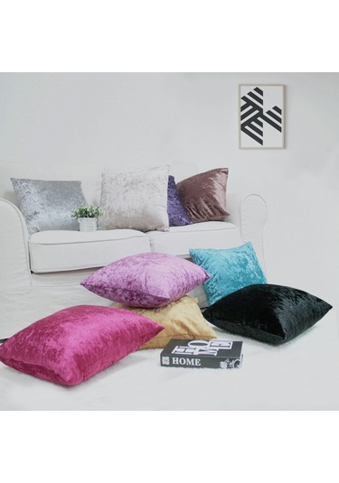 Suntek 60x60cm Kare Kısa Peluş Kadife Atmak Minder Siyah