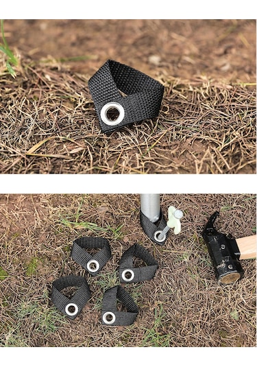 Neevoyu Kamp Tenteği Sabitleyici Koyu Mavi Nilon 8 Adet, Gölge Çadırı Ve Fişmen İçin Dayanıklı Aksesuar Siyah