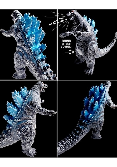 Godzilla Ses Efekti 25x15.5cm Dinazor Kırılmaz Oyuncak Dinozor Godzila Piller Dahil