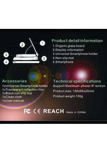 Sones H6 Çok Fonksiyonlu Araç Akıllı Telefon Navigasyon Head Up Display Tutucu, 6 İnç Akıllı Telefon İçin