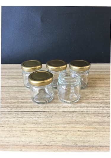 40 Cc Cam Kavanoz - 25 Adet - Gold Kapak.Mutfak.