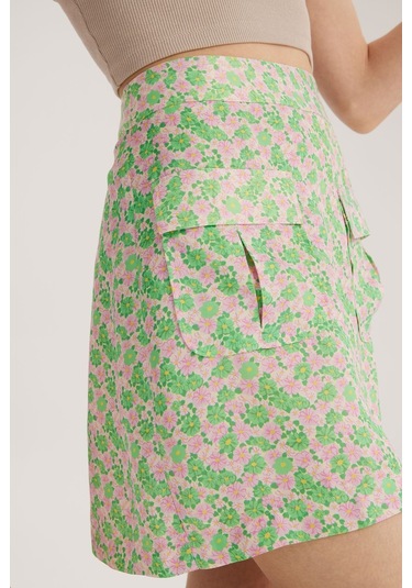 Stella Pulvis Çok Renkli Çift Cepli Mini Etek Çok Renkli