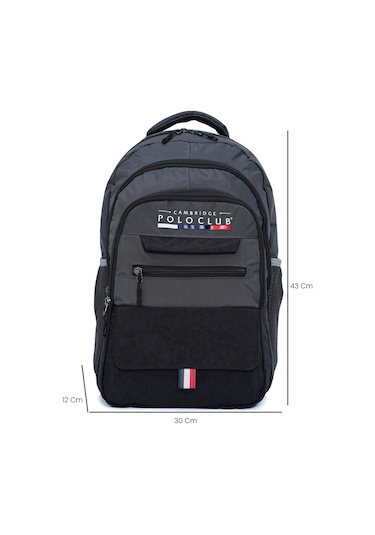 Cambridge Polo Club Hafif Unisex Sırt Çantası gri