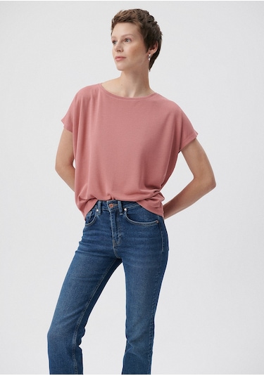 Mavi - Lux Touch Pembe Modal Tişört 167245-71072 Pembe