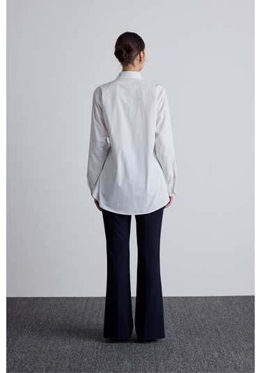 Bel Ayarlamalı Gömlek Ekru Ekru