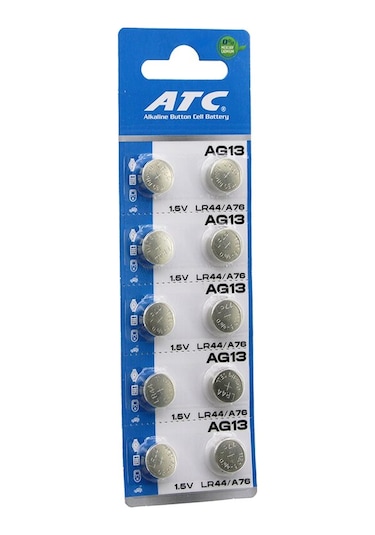 Atc Alkaline Button Battery Ag13 Lr-44/a76 Düğme Pil Alkalin 1.5v 10lu Kart 4741