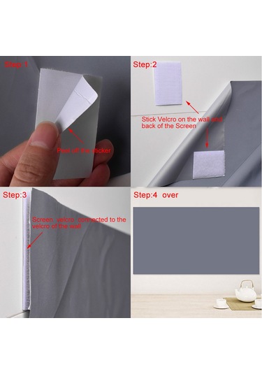 Wezone 60 İnç Metalik Işık Engelleme Katlanabilir Projeksiyon Ekranı 16:9 Formatlı