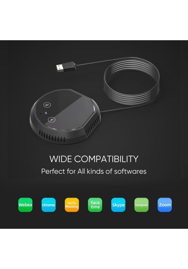 Mufunye Masaüstü Usb Konferans Mikrofonu 360 Çok Yönlü Kondansatör Tak Ve Çalıştır Pc Bilgisayar Mikrofonu