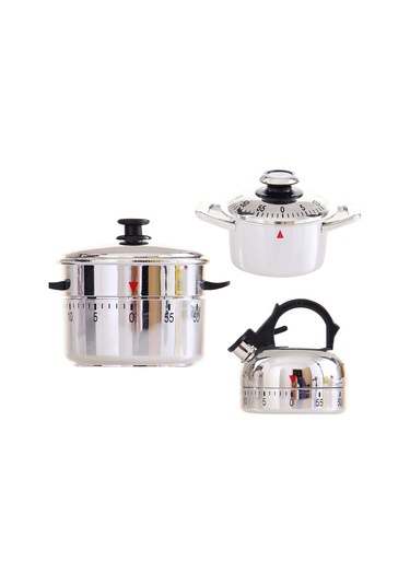 Padalink Paslanmaz Çelik Çaydanlık Şekilli 60 Dakika Mekanik Geri Sayım Zamanlayıcı, Mutfak Alarmı, Elektriksiz Manuel Pişirme Hatırlatıcı Çok Renkli