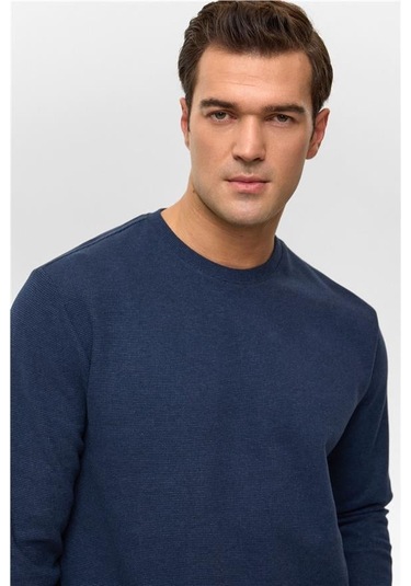 SÜVARİ Lacivert Regular Düz Bisiklet Yaka Sweatshirt Lacivert
