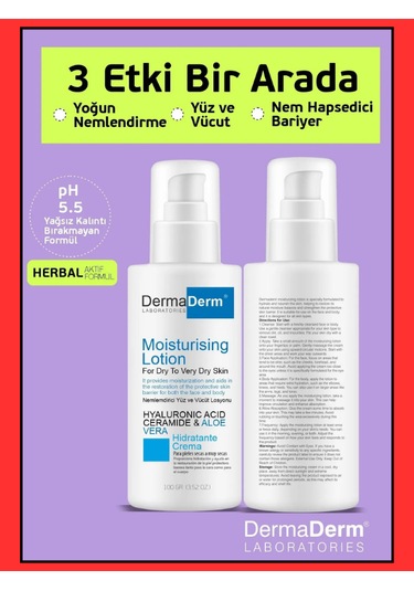 Dermaderm Nemlendirici Yüz ve Vücut Kremi 100 ML