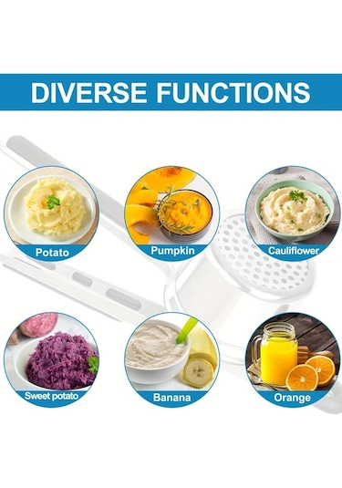 Honeybeeshop Siyah Profesyonel Ve Ev Tipi Agir Hizmet Paslanmaz Celik Patates Ezici Pure Makinesi Diskli Kolay Temizlenebilir