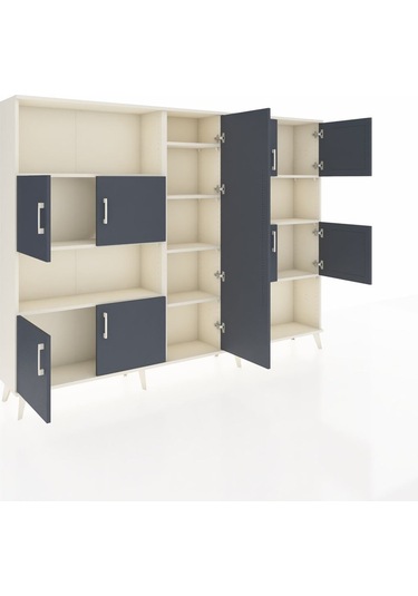 Arges Dolap 10 Raflı 9 Kapaklı 220x30x163 Aytaşı-antrasit/aytaşı Aytaşı-antrasit/aytaşı