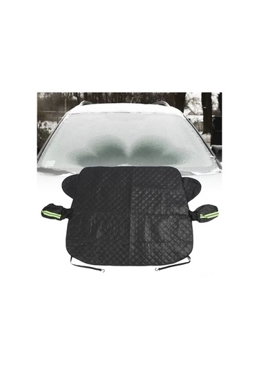 Lemestar Araç Camı Kar Ve Buz Koruyucu Kumaş, 5 Katlı Malzeme, Yansıtıcı Şerit Ve Manyetik Tutucularıyla Tam Koruma