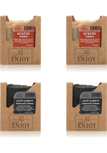 Suds Enjoy Doğal Kükürt Sabun 100 G 2'li + Aktif Karbon Kömür Sabunu 100 G 2'li
