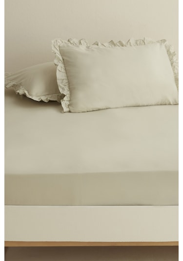 Karaca Home Basic %100 Pamuk King Kişilik Düz Çarşaf Adaçayı Açık Yeşil