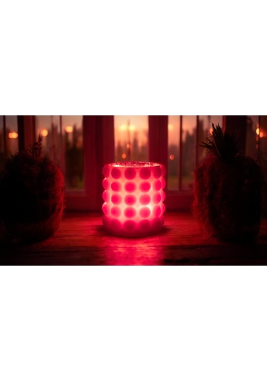 Fener Mum Bubble Short Kırmızı Kavun Kokulu Dekoratif Mum