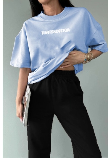 Thatssofetch Bebe Mavisi T-shirt Siyah Eşofman Altı Jogger - Baskılı Alt Üst Takım Bisiklet Yaka Bebe Mavisi Siyah Thatssofetch Bebe Mavisi T-shirt Siyah Eşofman Altı Jogger - Baskılı Alt Üst Takım Bisiklet Yaka Bebe Mavisi Siyah