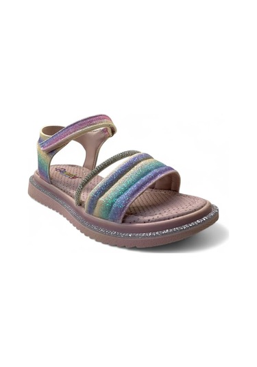 540 Kız Çocuk Taşlı Sandalet Renkli