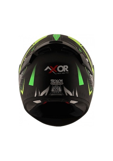 Axor Rage Trogon-E  CE2205 DOT FMVSS218 Motosiklet Kaskı Siyah - Yeşil - Sarı