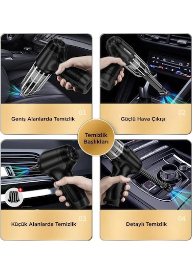 Lt-107c Mini Çok Fonksiyonlu Üflemeli Şarjlı Araç Süpürgesi El Süpürgesi
