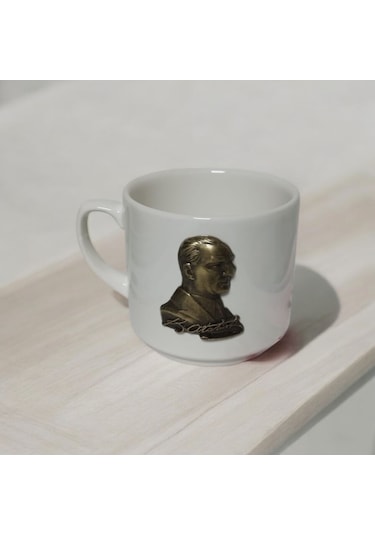 3d Atatürk Desenli Kupa - Anlamlı Hediyelik Kupa Bardak Beyaz