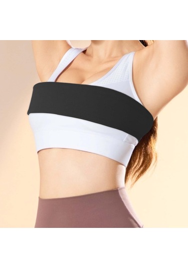 Suntek Egzersiz Yoga Koşu Için Göğüs Sıkıştırma Bandı Siyah-L Siyah