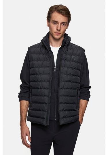 Twn Slim Fit Siyah Düz Yelek Mont 5ecy705015033 001