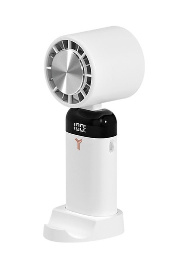 Springsun 3600mah Şarj Edilebilir Boyun Fanı: Telefon Standlı, 3 Hızlı, 90 Ayar Başlıklı Taşınabilir Masaüstü Soğutucu Beyaz