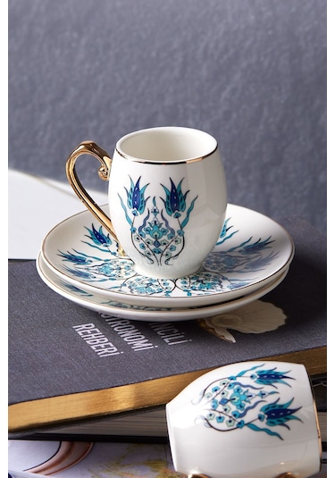 Karaca  İznik 6 Kişilik Kahve Fincan Takımı 80 ml