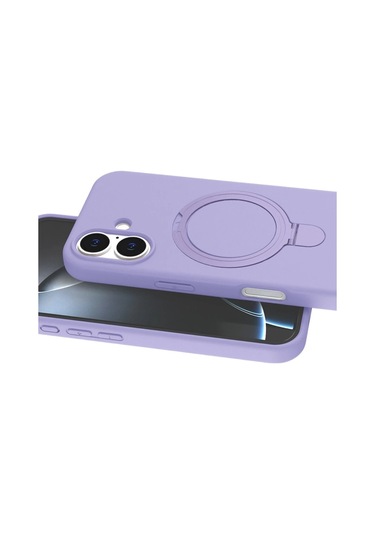 Özel Apple I Phone 17 Regal Magsafe Standlı Kapak - Lila Fırsat