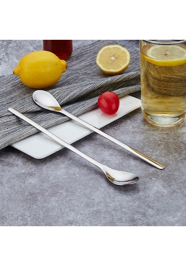 Sones Paslanmaz Çelik Uzun Saplı Kahve Karıştırma Kaşığı Dondurma Kaşığı