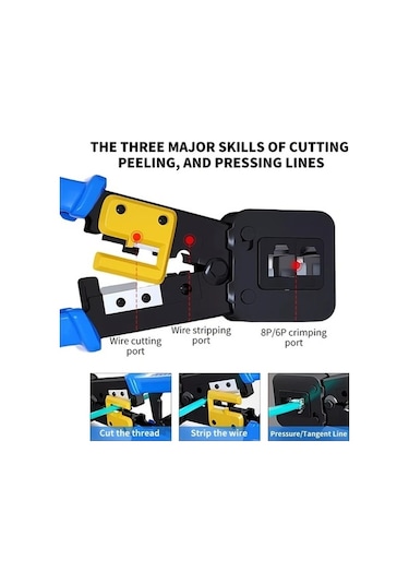 Besthome1 Dream011 1 Bilgisayar Ağ Kablosu Sıkma Aleti 6p8p Rj45 Cat6e Ethernet Pense Endüstriyel Kurulum