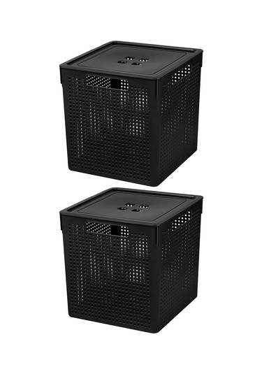 El Casa 2 Adet, 23 Litre Depolama Kutuları Depolama İçin 2 Adet, 23 Litrelik Kutular. 200720060 Siyah