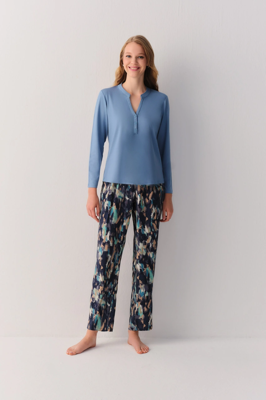 Suwen Grace Pijama Takımı Sh262296601398 Renkli Baskılı