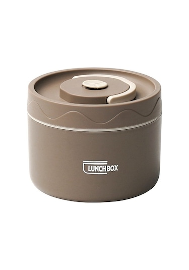 Ulzyvf Yemek Termosu - Paslanmaz Mikrodalga Kutusu, Kahverengi, 420ml Kahverengi
