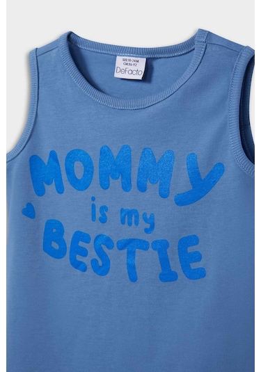 Defacto Erkek Bebek Bisiklet Yaka Baskılı 2li Atlet E1267a525hsbe103 Mavi