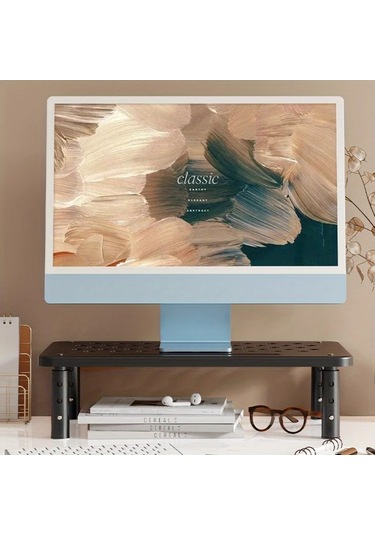 Xuweiwei Beyaz Karbon Celik Monitör Standı Siyah Beyaz Renklerde 3 Yükseklik Ayarı Fonksiyonlu