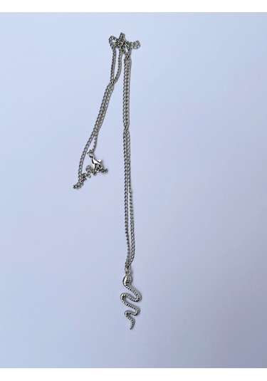 Paytak Moda Yılan Snake Hayvan Zincir Kolye Pytkznkly225 Gümüş